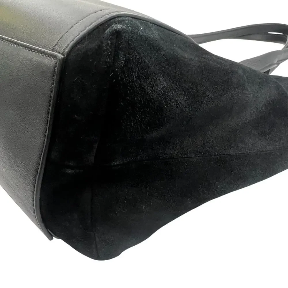 Clergerie Paris Queen tote black leather suede